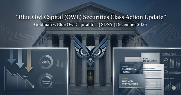 Blue Owl Capital Inc. (OWL) Securities Class Action Lawsuit Update [December 9, 2025]
