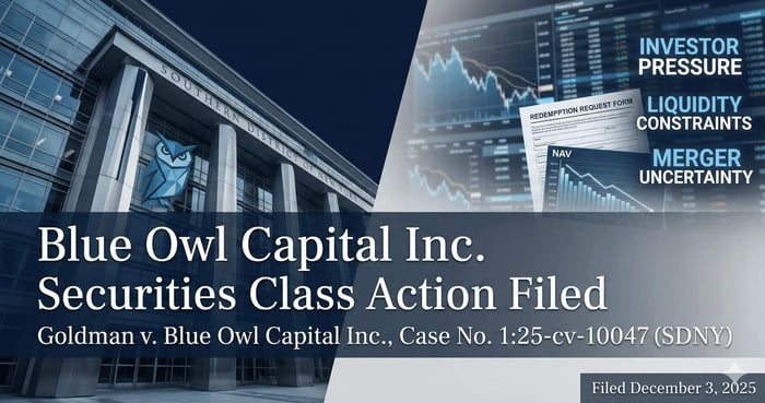 Blue Owl Capital Inc. (OWL) Securities Class Action Lawsuit Filed [December 9, 2025]