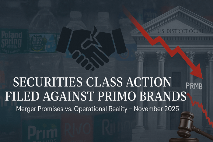 Primo Brands Corporation (PRMB) Securities Class Action Update [November 25, 2025]
