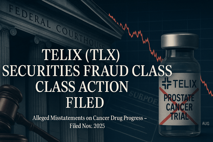 Telix Pharmaceuticals Ltd. (TLX) Securities Class Action Lawsuit Filed [November 14, 2025]