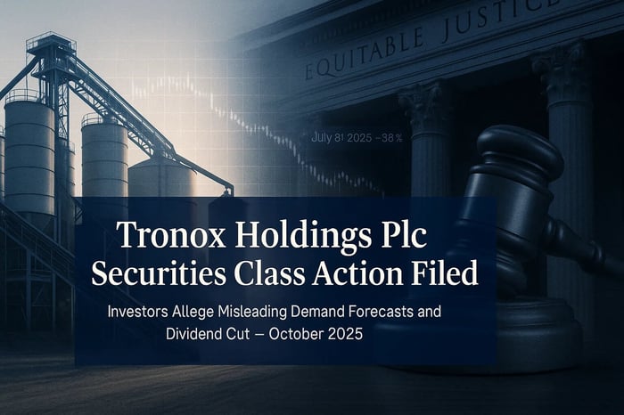 Tronox Holdings Plc (TROX) Securities Class Action Lawsuit Update [October 9, 2025]