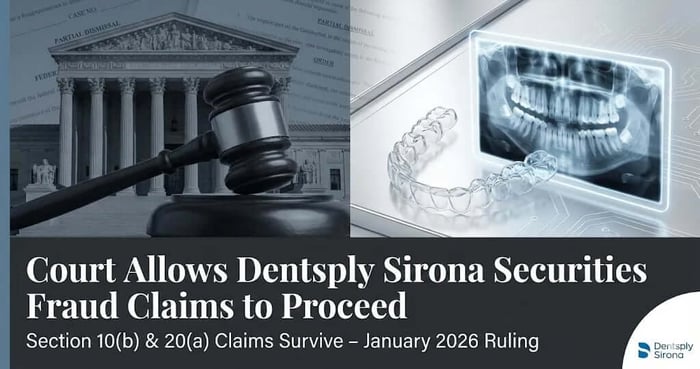 Federal Judge Partially Dismisses Securities Fraud Claims Against Dentsply Sirona, Inc.