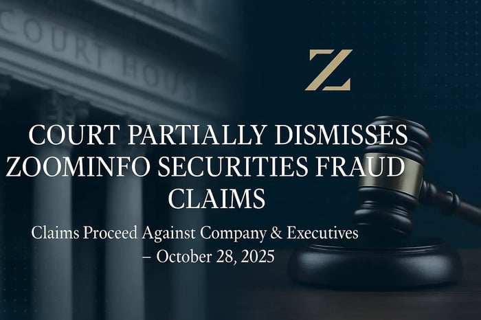 Federal Judge Partially Dismisses Securities Fraud Claims Against ZoomInfo Technologies, Inc.