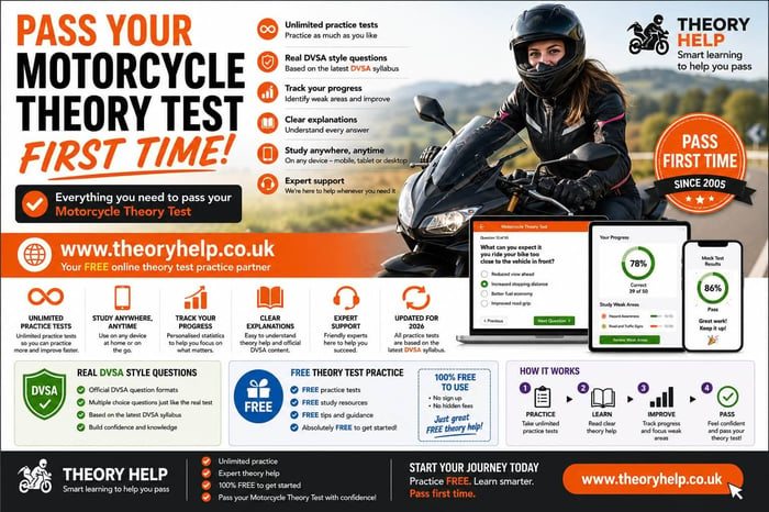 Free Motorcycle Theory Test Practice – Pass Your DVSA Motorcycle Theory Test First Time