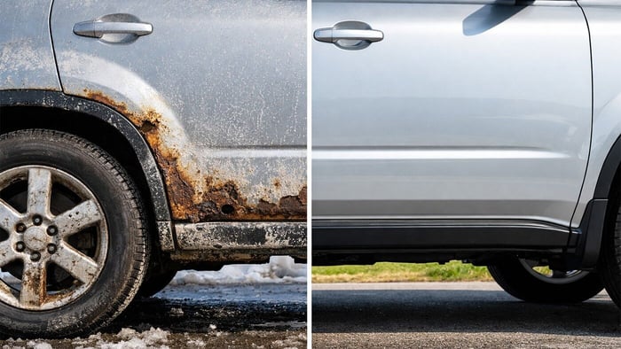 Spring car maintenance tips for preventing rust: remove road salt buildup