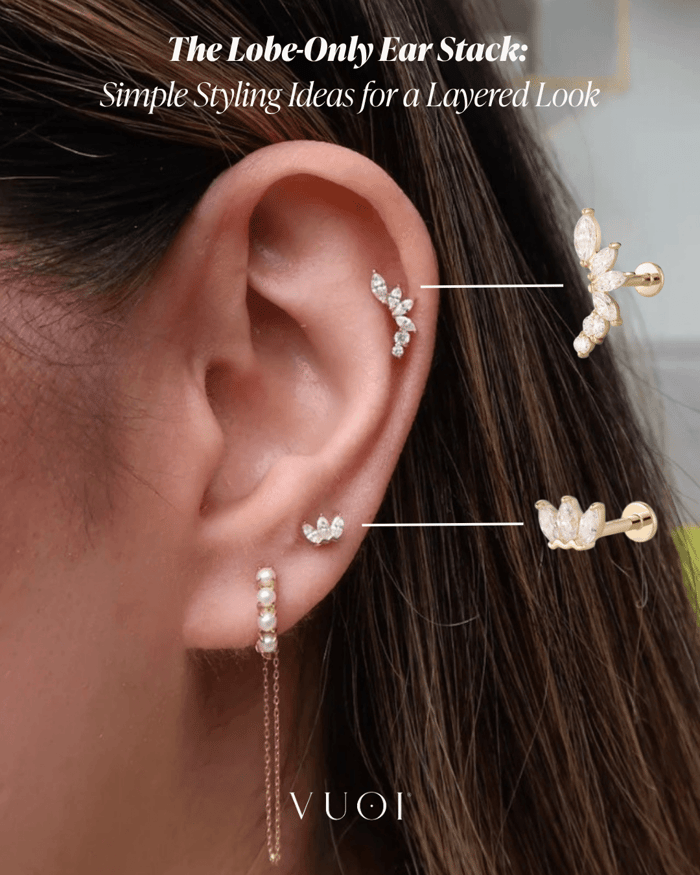 ear stacking with lobe piercings: Simple Styling Ideas for a Layered Look