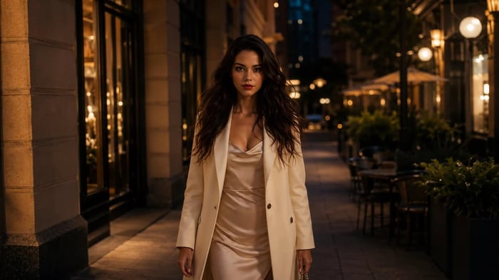 Cream coats for women styled with Vespera The Label collection