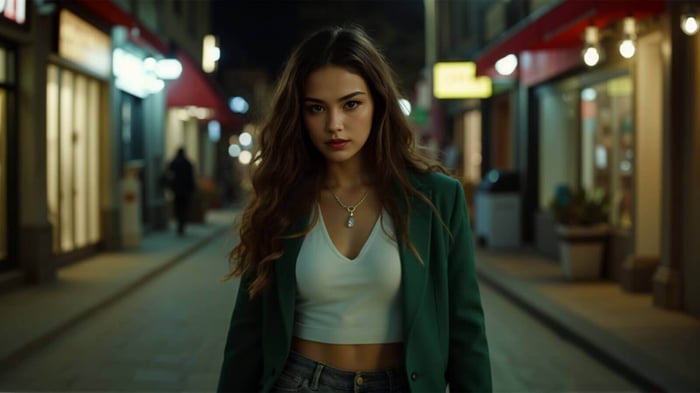 Green jacket for women styled with Vespera The Label collection