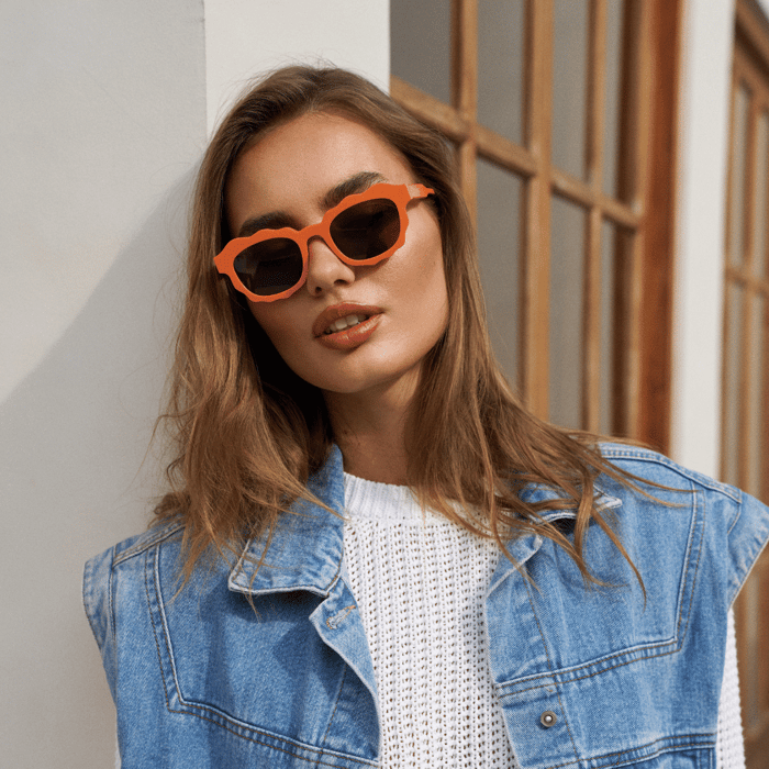women's sunglasses polarized UV protection luxury acetate orange frames by Anea Hill founder AshLee Williams