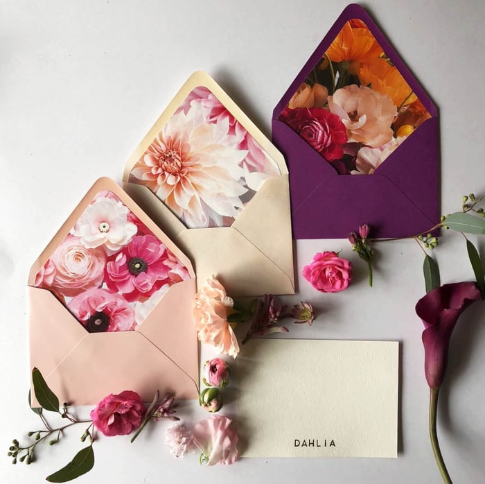 Crafted to Bloom Floral Envelope Liner Stationery