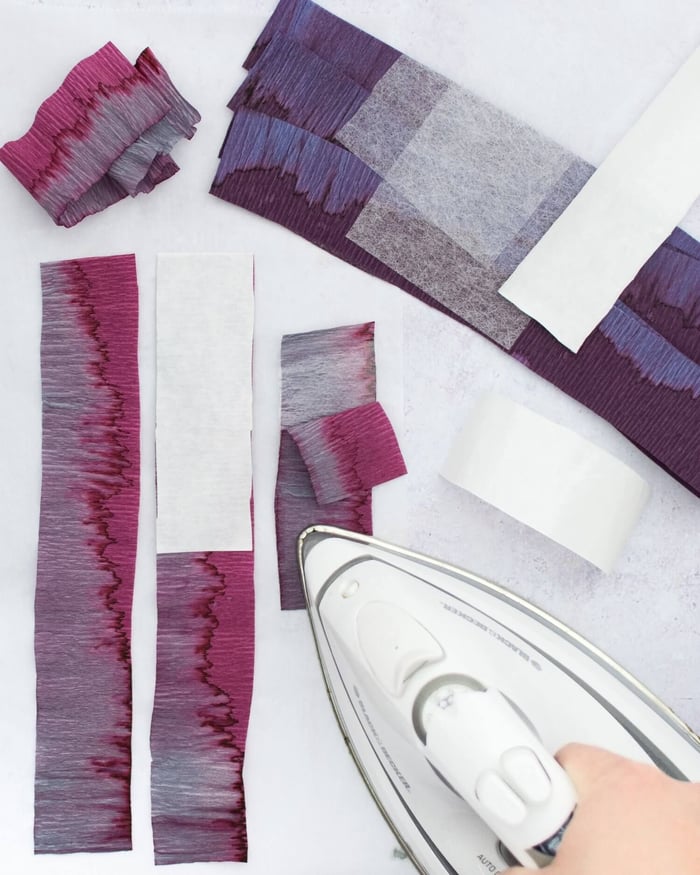 DIY Doublette Crepe Paper Tutorial Part 1: Laminate with Fusible Web & Spray Adhesive