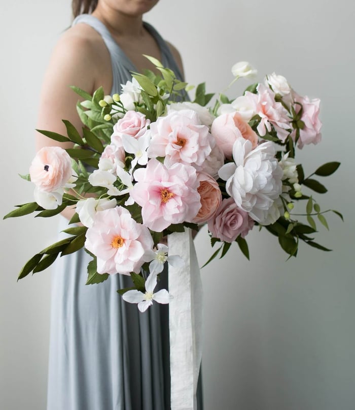 Pink Blush Crepe Paper Bouquet