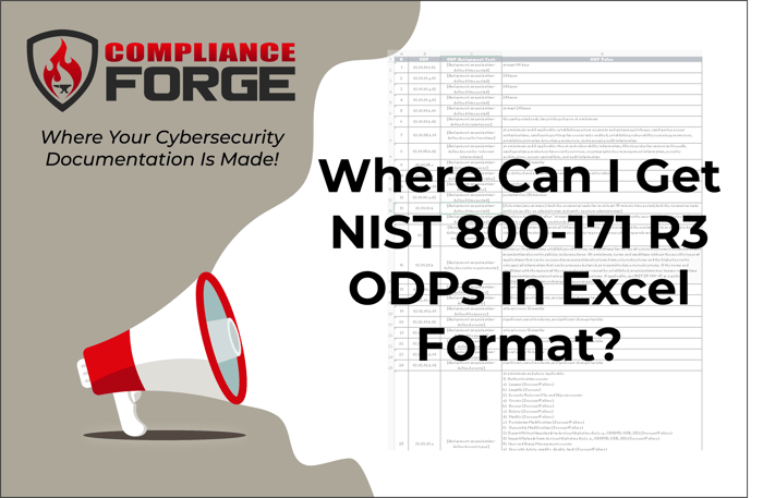 Where can I download NIST 800-171 rev 3 ODPs in Excel format?