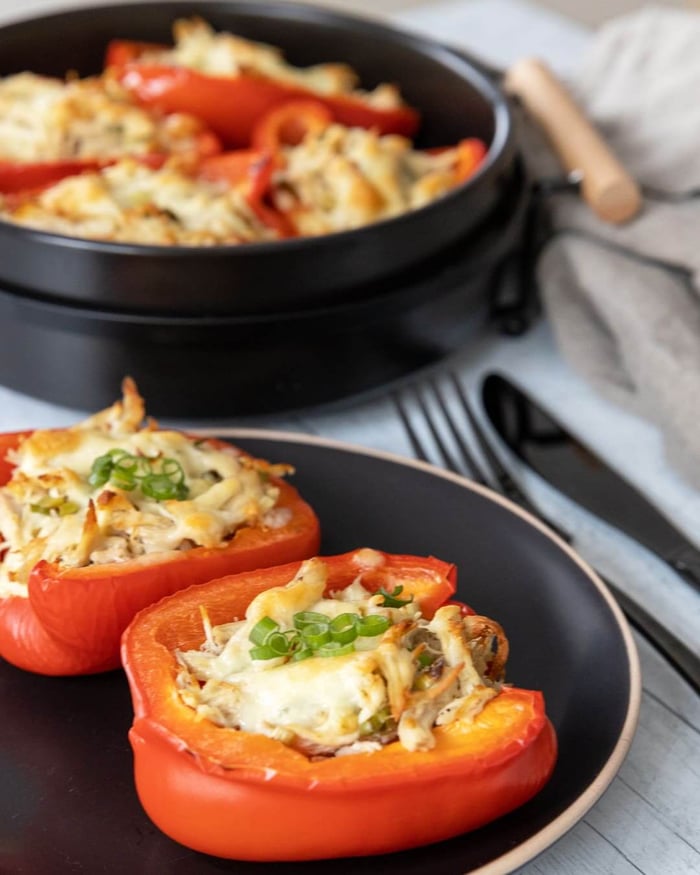 Poivrons farcis au poulet buffalo