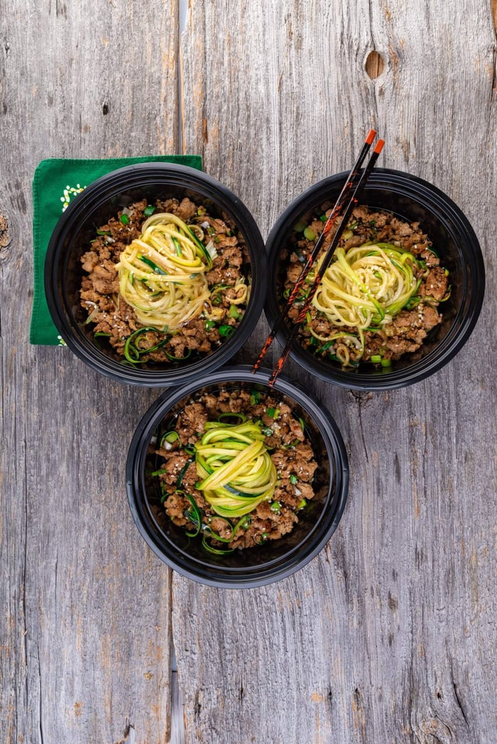 Zoodles chinoises aux 5 épices et au dindon