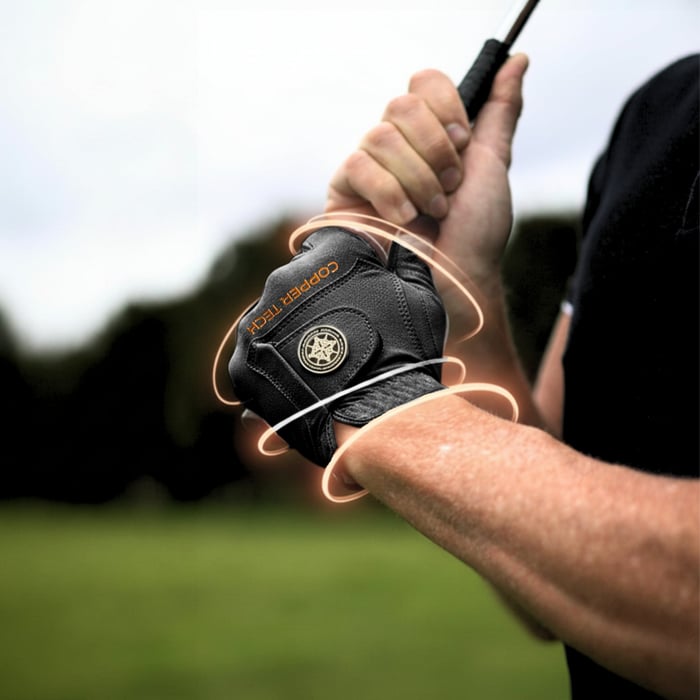 Copper Tech Black Golf Gloves