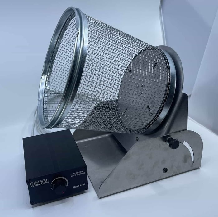 Gimbel Automation's Automatic Tumble Basket for Sand Blasting