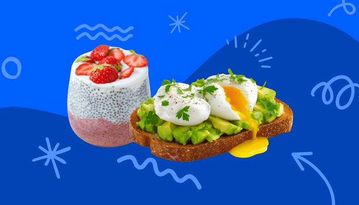diabetic-breakfast-ideas-chia-pudding-avocado-toast