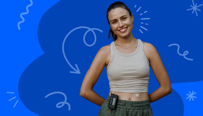 Insulin Pumps for Diabetes Type 1 worn by young woman