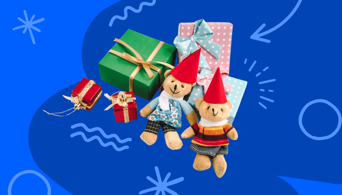 Managing Blood Sugar Levels During the Holidays picture of holiday presents and bears
