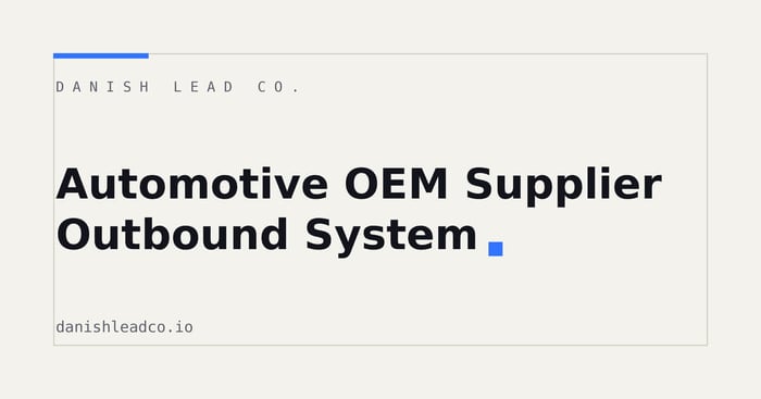 Automotive OEM Supplier Outbound System