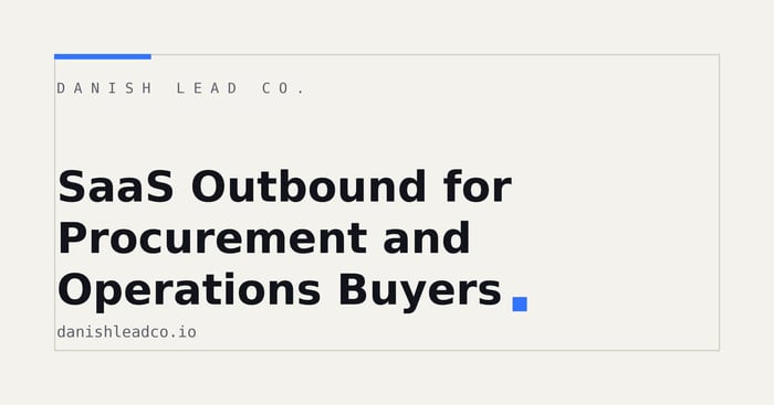 SaaS Outbound for Procurement and Operations Buyers