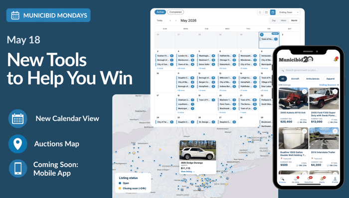 Municibid Mondays May 18: New Tools to Help You Win on Municibid