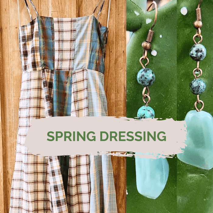 spring dress outfit with denim jacket