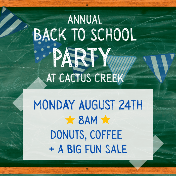 Cactus Creek's Annual Back to School Party 2026