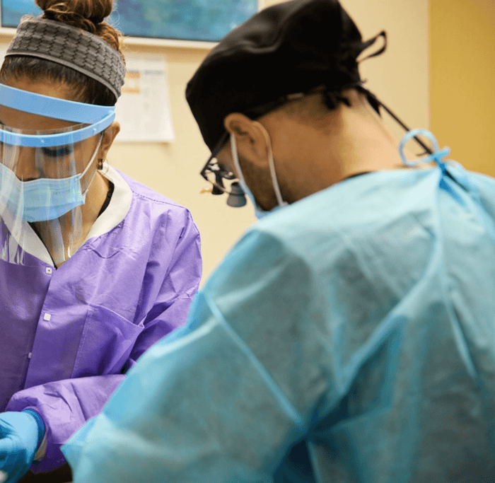 Two dental person standing