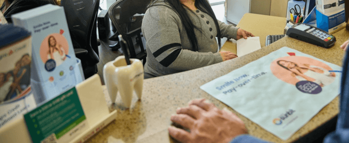 A front desk of a dental clinic
