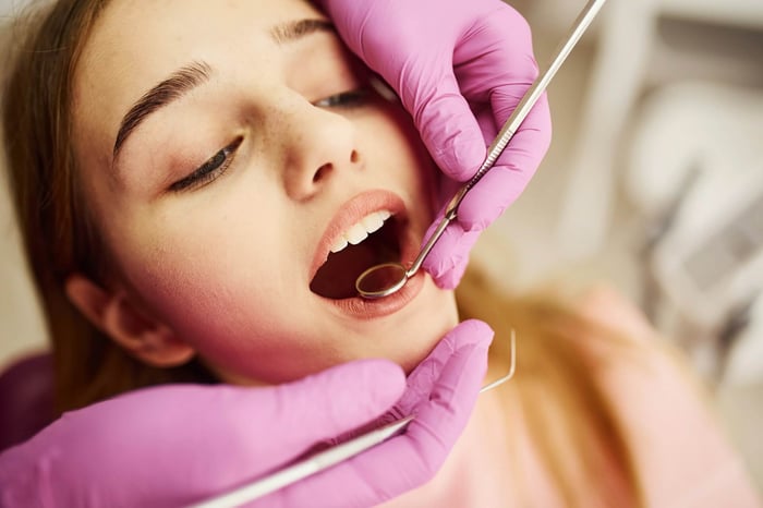 A woman with her mouth open