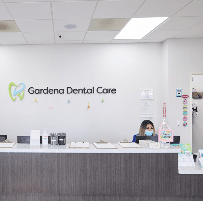 A lobby of a dental clinic