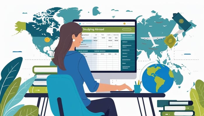 A woman sitting in front of a computer