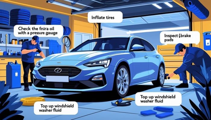 A photo of a car and person