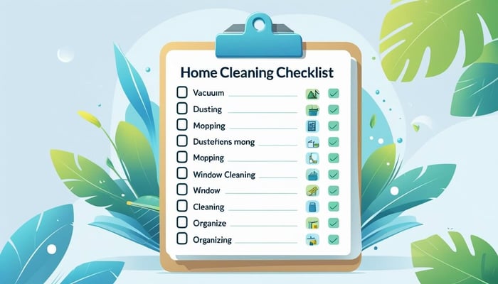 A checklist on how to clean the house