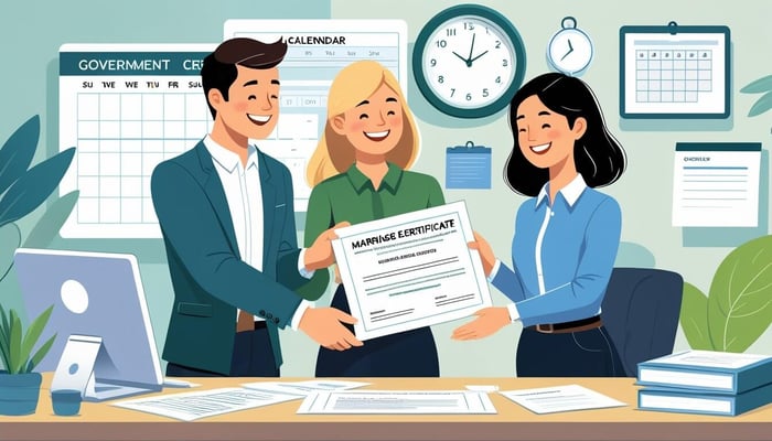 Three person talking to each other