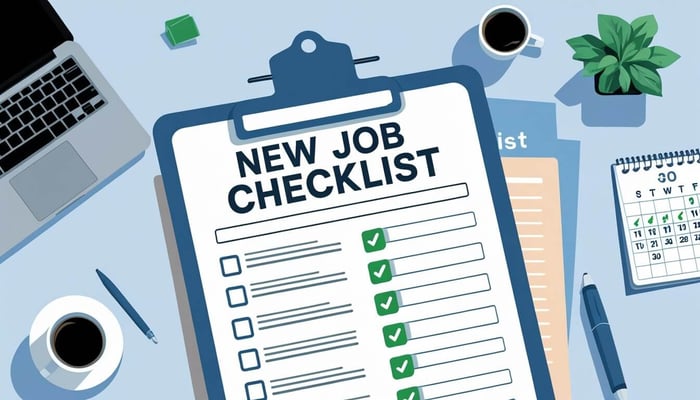 A checklist on a new job