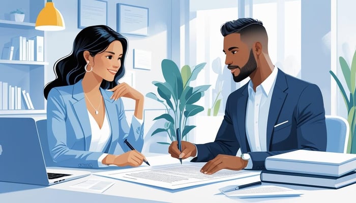 Two person talking to each other