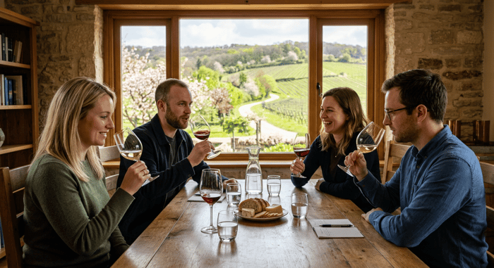 group of people wine tasting