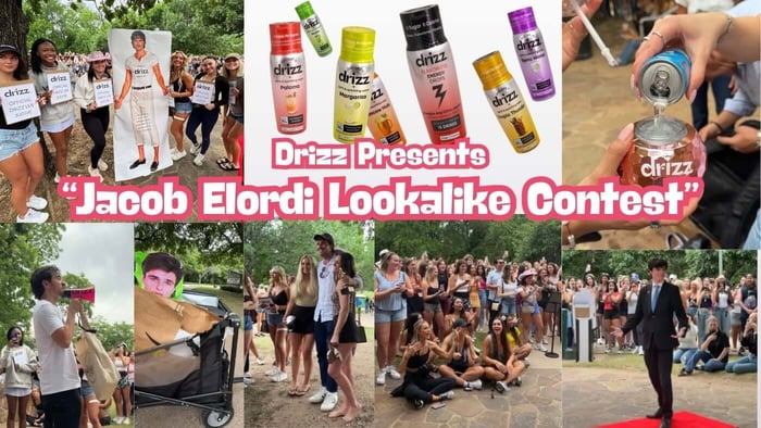 Drizz hosts the Jacob Elordi lookalike contest in Dallas at Reverchon Park, May 2026.
