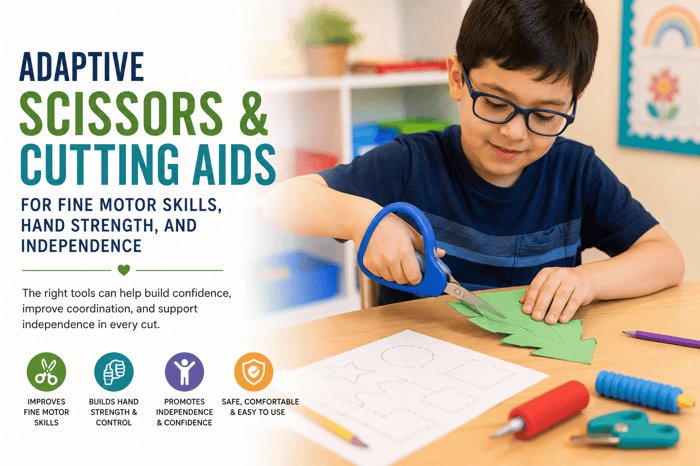 Adaptive Scissors and Cutting Aids for Fine Motor Skills, Hand Strength, and Independence