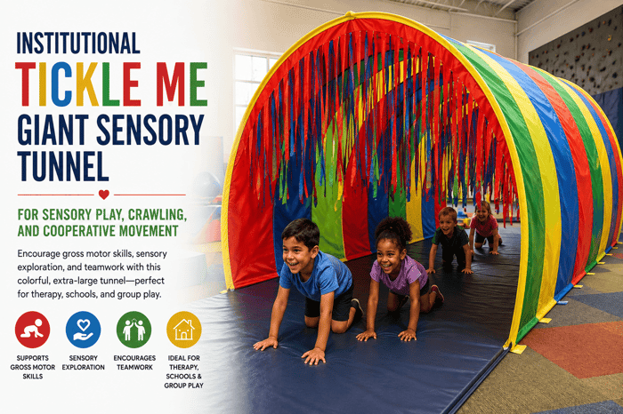 Institutional Tickle Me Giant Sensory Tunnel for Sensory Play, Crawling, and Cooperative Movement