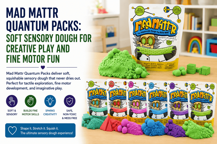 Mad Mattr Quantum Packs Soft Sensory Dough for Creative Play and Fine Motor Fun