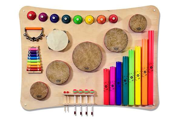 A wall panel for making music: the Paradiddle Percussion Busy Board