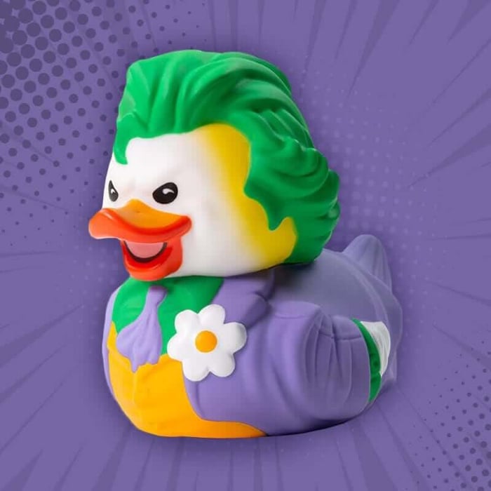 DC Comics TUBBZ Ducks The Joker boxed collectible duck inspired by Gotham’s legendary villain available from TUBBZ USA