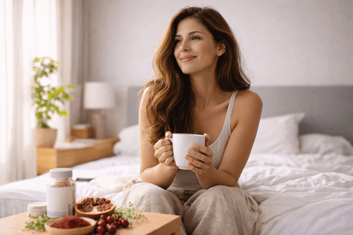 Woman in calm morning setting illustrating natural ways to increase female libido naturally