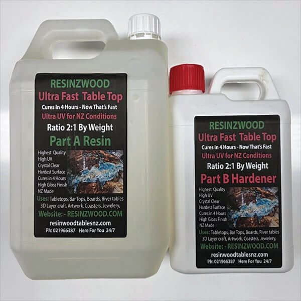 2 bottles of Ultra Fast resin on a white background