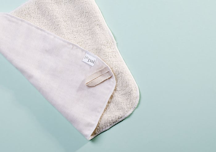 Pai organic cotton muslin cloth showing soft textured weave, perfect for gentle cleansing sensitive skin