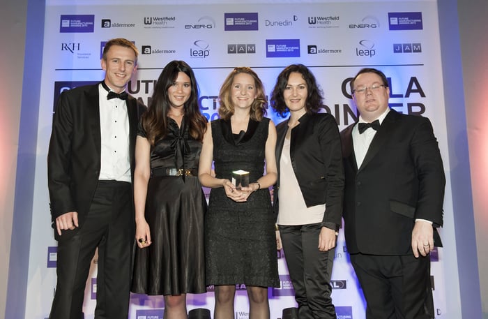 Pai Skincare team celebrating national Export Development Award victory at EEF Manufacturing Awards ceremony
